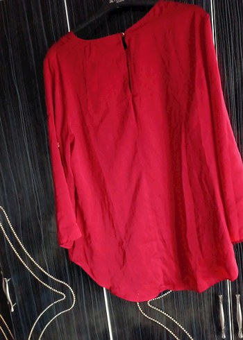 Kırmızı Salaş Uzun Kollu Bluz - Görsel 2