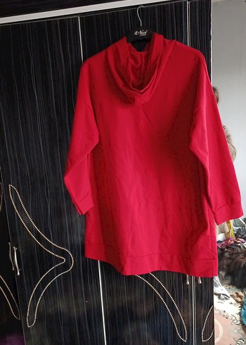 Kadın Kırmızı Uzun Kollu Payetli Tunik - Görsel 2