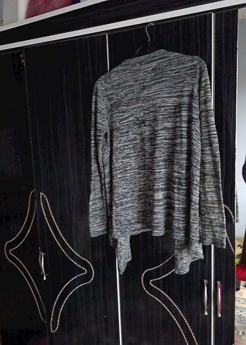 Gri Midi Kadın Salaş Hırka - Görsel 2