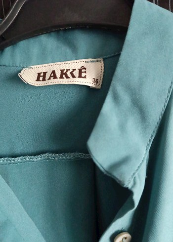 Turkuaz Düğmeli Salaş Kadın Gömlek - Görsel 3