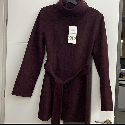 s Beden bordo Renk Zara yun karisimli kaban, yeni ,etiketli small beden