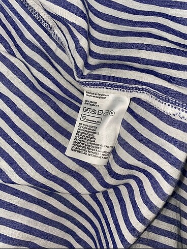 xs Beden H&M Pamuklu Mavi Çizgili Kadın Gömlek