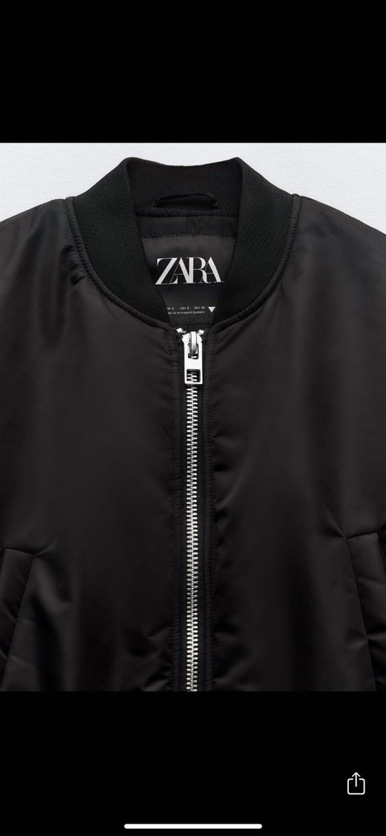 Zara Siyah Su İtici Bomber Ceket - Görsel 5