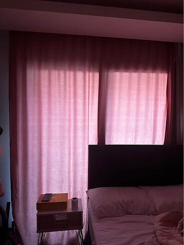 250x260 pembe perde