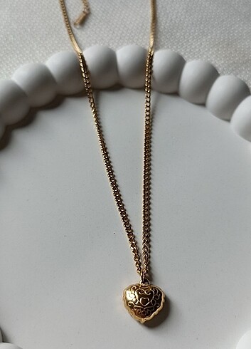 swarovski Çift taraflı kalp kolye