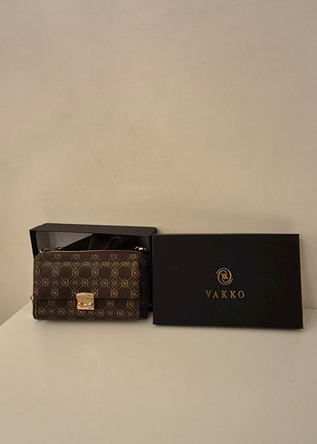 Vakko Vakko Kahverengi Baskılı Deri Kadın Cüzdan