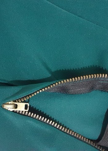 Kadın koyu yeşil Street Wear Kumaş Pantolon - Görsel 2