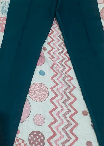 Kadın koyu yeşil Street Wear Kumaş Pantolon - Görsel 3