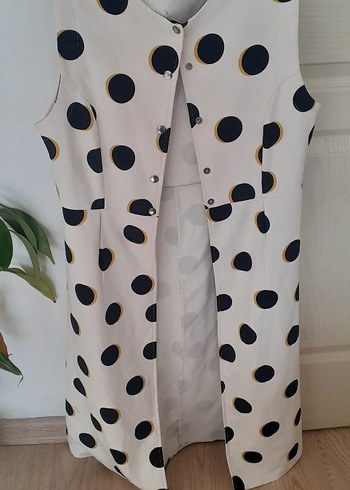 Düğmeli Puantiyeli Uzun yelek - Görsel 4