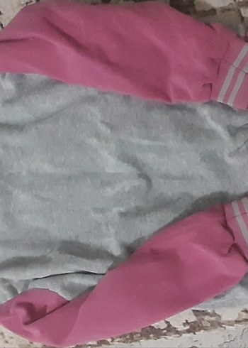 Çocuk Gri-Pembe Fermuarlı Ceket forma - Görsel 3