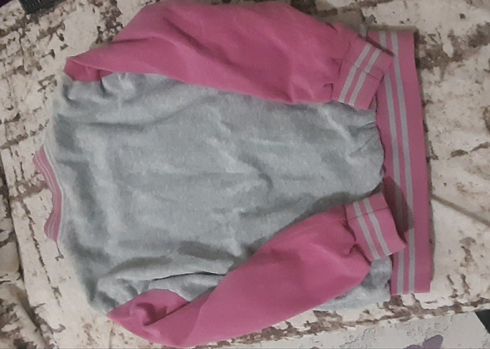 Çocuk Gri-Pembe Fermuarlı Ceket forma - Görsel 3