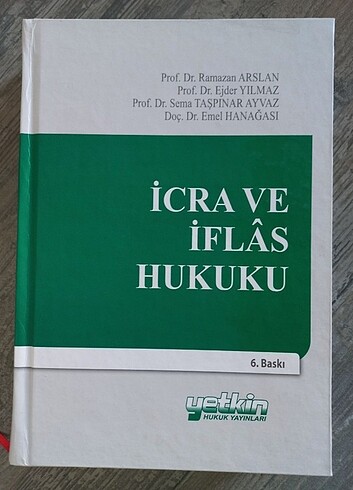 İcra ve İflas Hukuku ders kitabı 