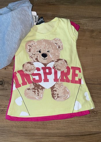 Kız Çocuk Gri Baskılı Kısa Kollu Tişört - Görsel 2