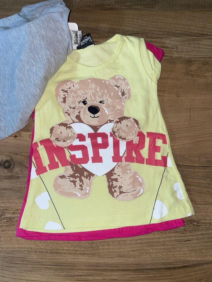 Kız Çocuk Gri Baskılı Kısa Kollu Tişört - Görsel 2