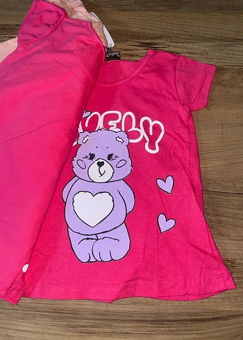 Kız Çocuk Pembe Kısa Kollu Tişört - Görsel 3