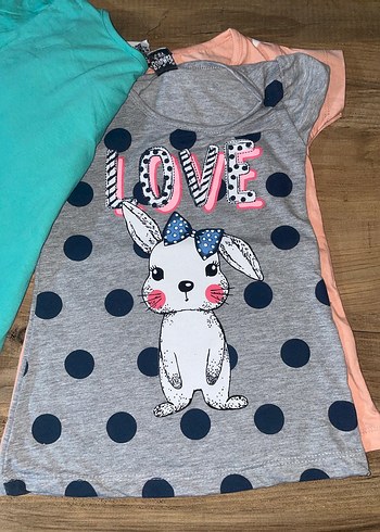 Turkuaz Kız Çocuk Kısa Kollu Baskılı Tişört - Görsel 2