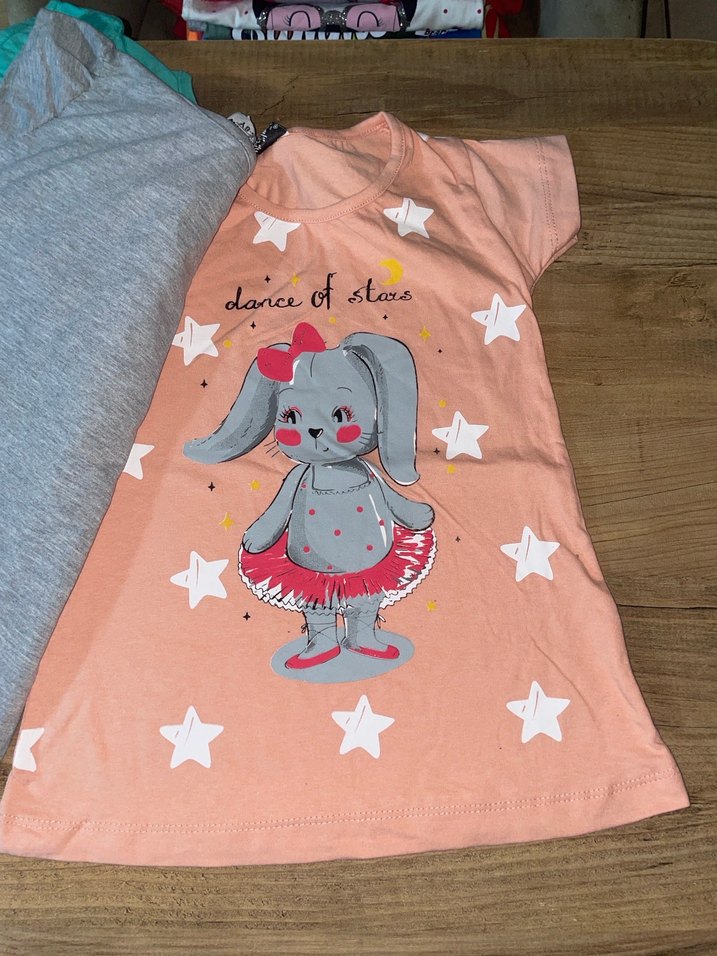 Turkuaz Kız Çocuk Kısa Kollu Baskılı Tişört - Görsel 3