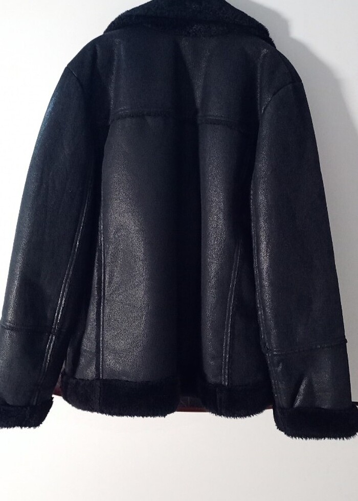 Kadın kürklü biker ceket - Görsel 2