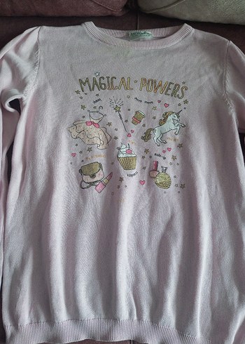 Kız Çocuk Pembe Triko Uzun Kollu Tişört - Görsel 3