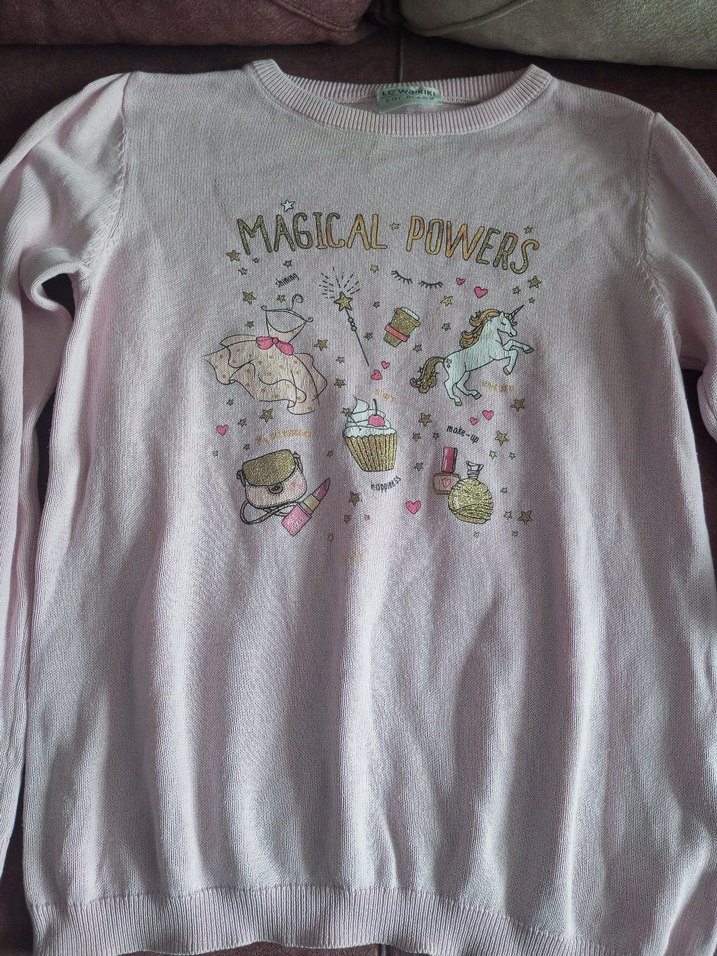 Kız Çocuk Pembe Triko Uzun Kollu Tişört - Görsel 3