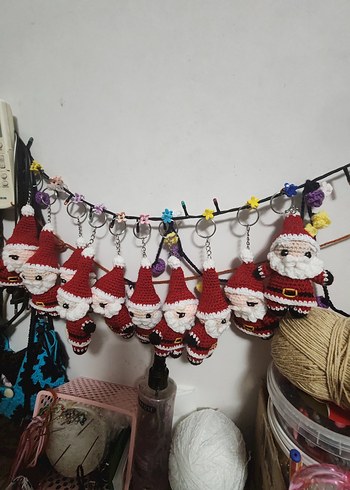Beden Renk Renkli Noel Baba Anahtarlık Seti10 adet fiyatı dır