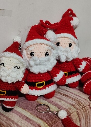 El yapımı organik amigurumi oyuncak yılbaşı konseptli 