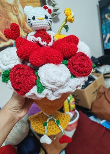 Pastel Renkli Beyaz Peluş İnek Oyuncak - Görsel 14