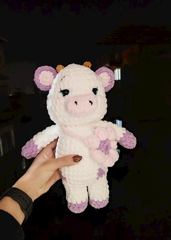 Pastel Beyaz Peluş Oyuncak İnekler - Görsel 10