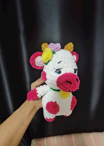 Pastel Beyaz Peluş Oyuncak İnekler - Görsel 9