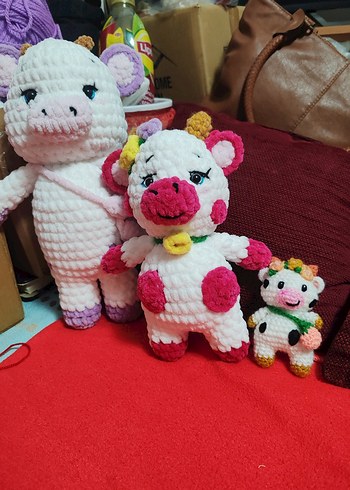 Pastel Beyaz Peluş Oyuncak İnekler - Görsel 7