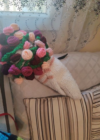 Renkli El Örgüsü Bohem Çiçek Dekorları - Görsel 16