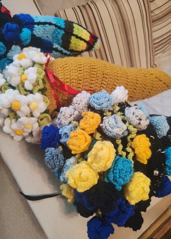 Renkli El Örgüsü Bohem Çiçek Dekorları - Görsel 9