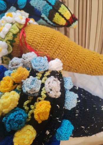 Renkli El Örgüsü Bohem Çiçek Dekorları - Görsel 11