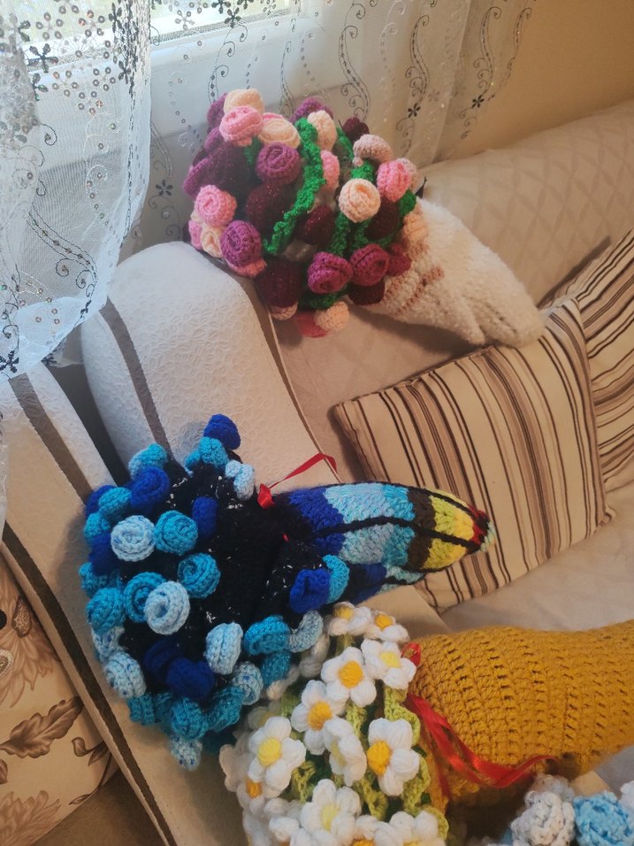 Renkli El Örgüsü Bohem Çiçek Dekorları - Görsel 2