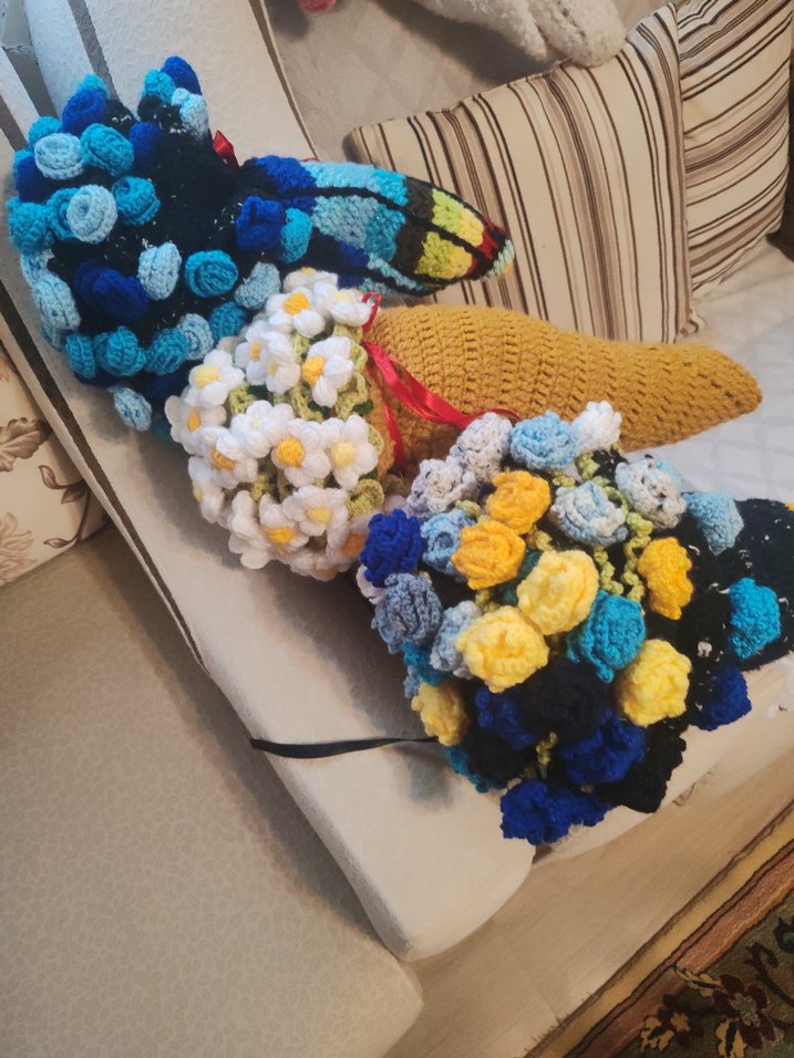 Renkli El Örgüsü Bohem Çiçek Dekorları - Görsel 4