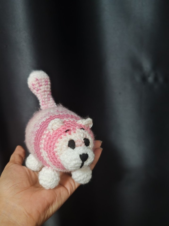 Pembe Örgü Peluş Oyuncak - Görsel 3