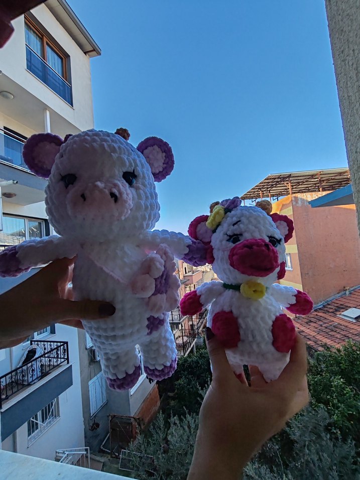 Pastel Renkli Beyaz Peluş Oyuncak - Görsel 5