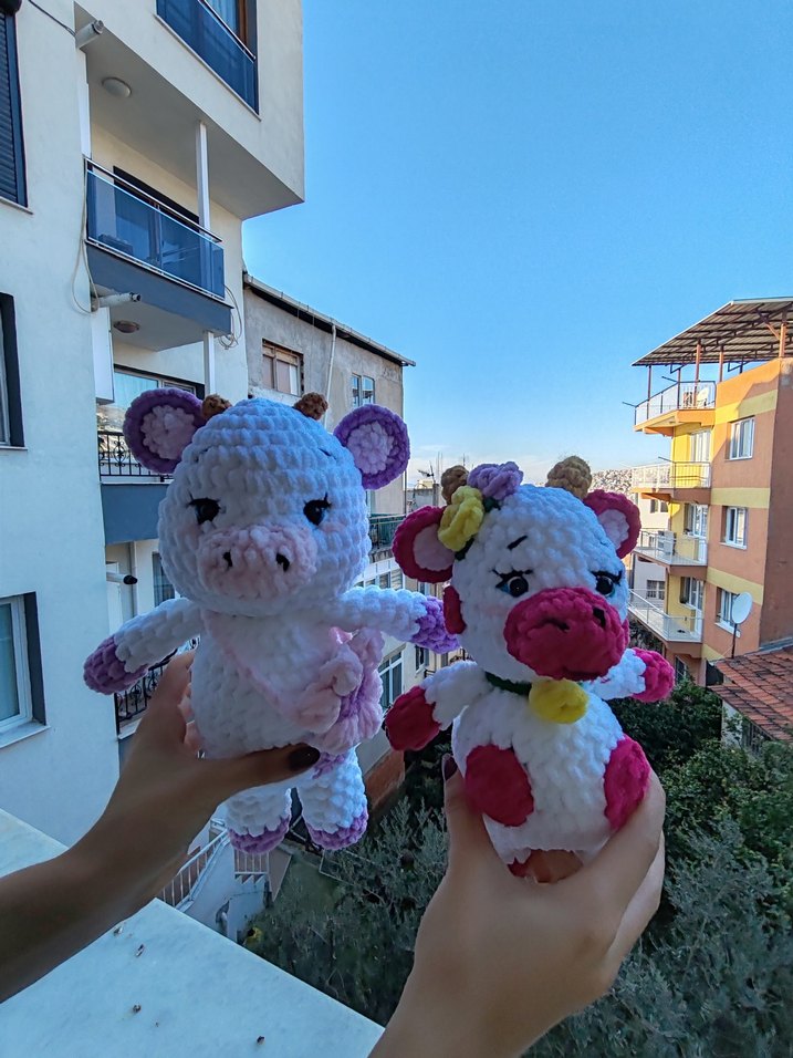 Pastel Renkli Beyaz Peluş Oyuncak - Görsel 4