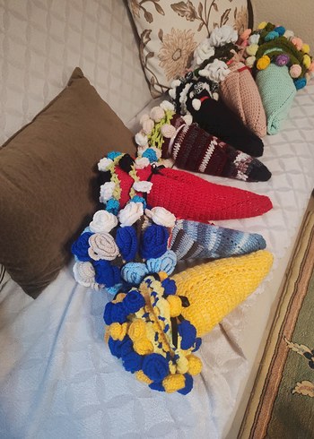 Renkli Bohem Örgü Halı - Görsel 16