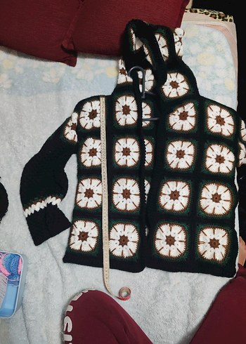 Renkli Bohem Örgü Halı - Görsel 4