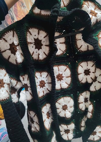 Renkli Bohem Örgü Halı - Görsel 7