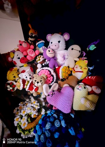 Renkli El Yapımı Amigurumi Peluş Oyuncaklar - Görsel 7