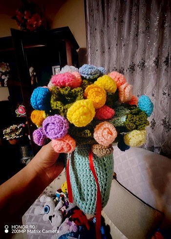 Renkli Mor Amigurumi Oyuncak Kuzu - Görsel 14