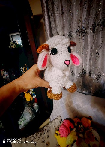 Renkli Mor Amigurumi Oyuncak Kuzu - Görsel 2