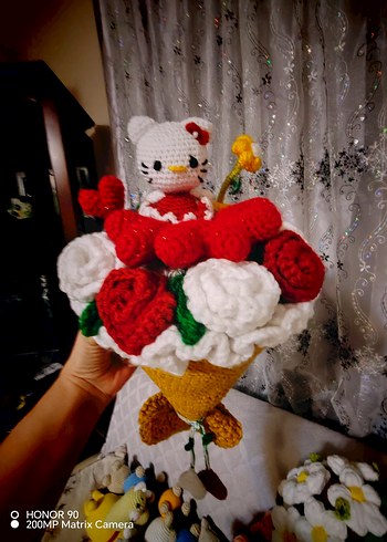 Renkli Mor Amigurumi Oyuncak Kuzu - Görsel 17