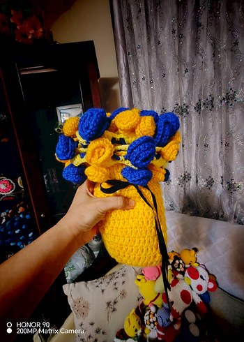 Renkli Mor Amigurumi Oyuncak Kuzu - Görsel 9