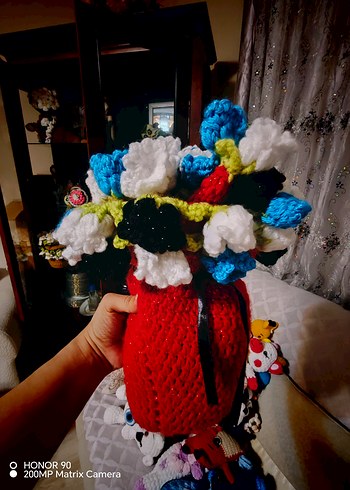 Renkli Mor Amigurumi Oyuncak Kuzu - Görsel 12