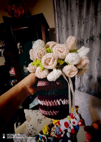 Renkli Mor Amigurumi Oyuncak Kuzu - Görsel 16