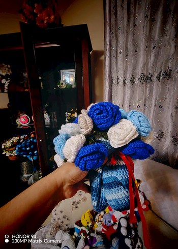 Renkli Mor Amigurumi Oyuncak Kuzu - Görsel 8