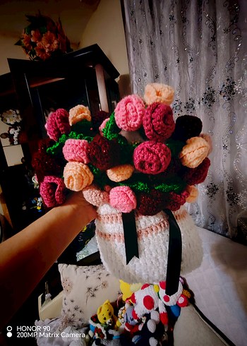 Renkli Mor Amigurumi Oyuncak Kuzu - Görsel 15